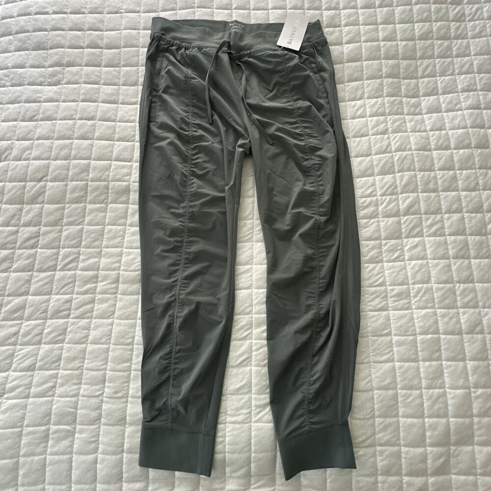 Athleta Pants Womens 16 Green Attitude Jogger Drawstring Athlesiure Travel